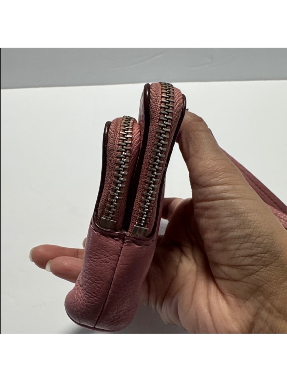 Coach Wristlet Leather 2 Zipper Pocket Small - Picture 6 of 8